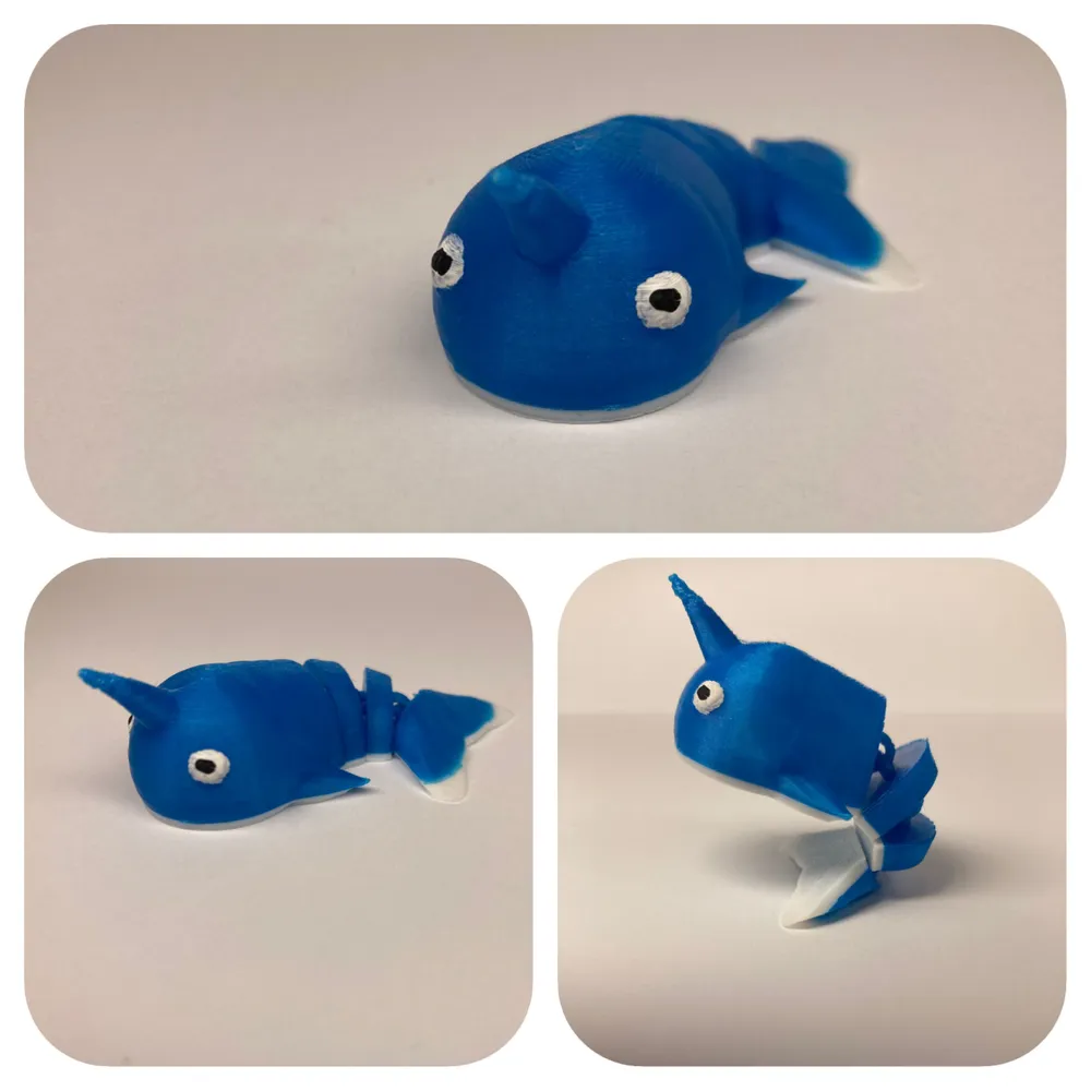 Cute Narwhale(Print in Place) 3D STL Model