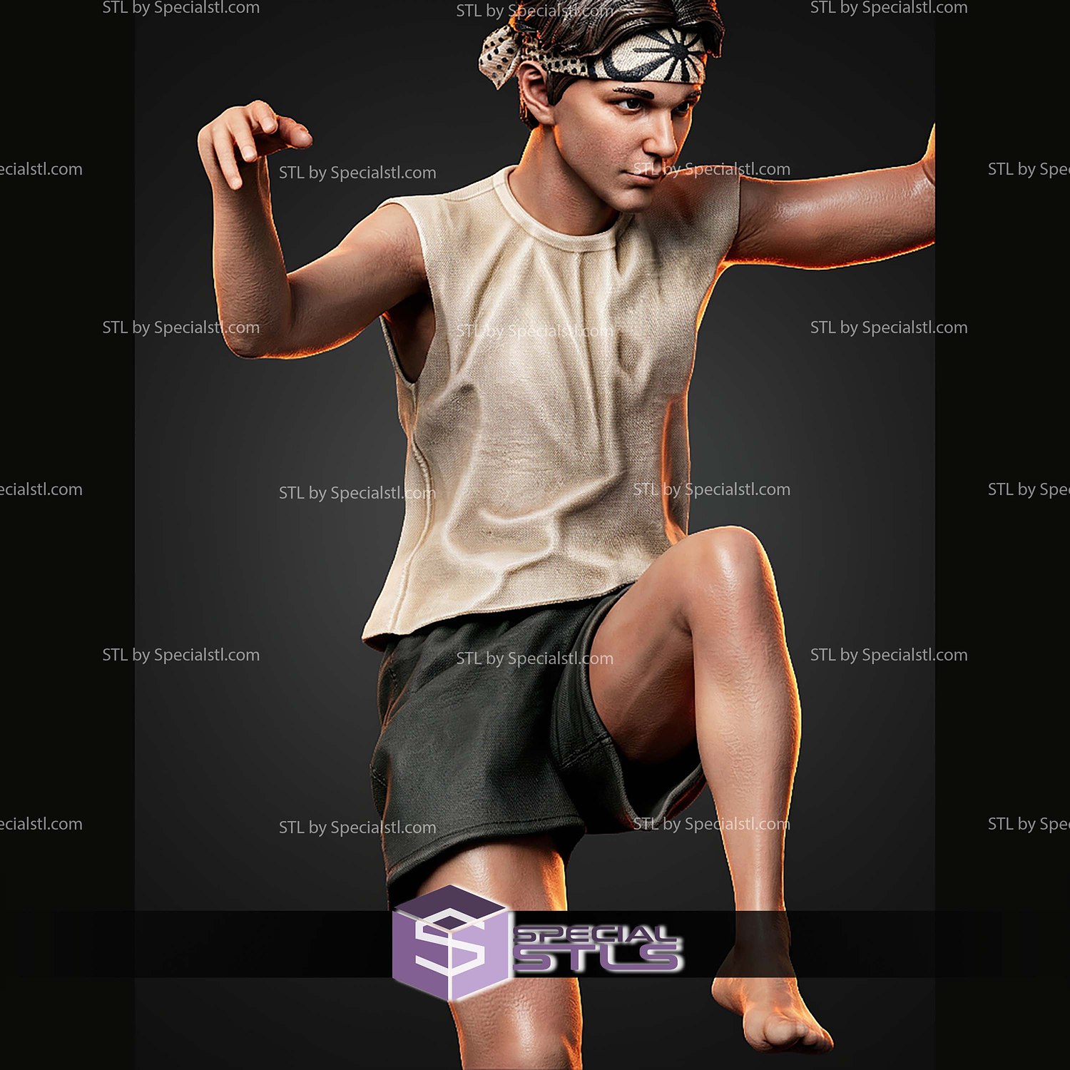 Larusso The Karate Kid H443mm STL Files 3D Model — view 3