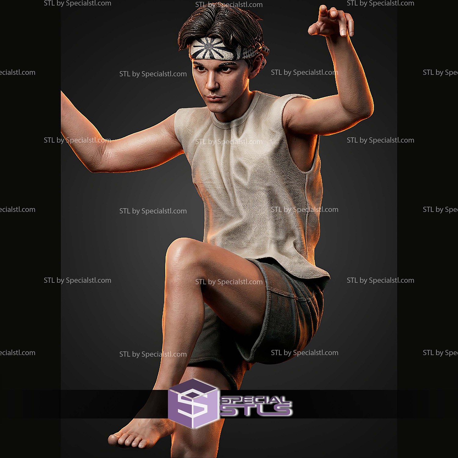 Larusso The Karate Kid H443mm STL Files 3D Model — view 4
