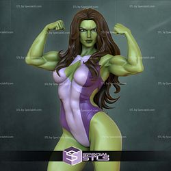 She Hulk Posing Muscle 3D Printer Files STL Model
