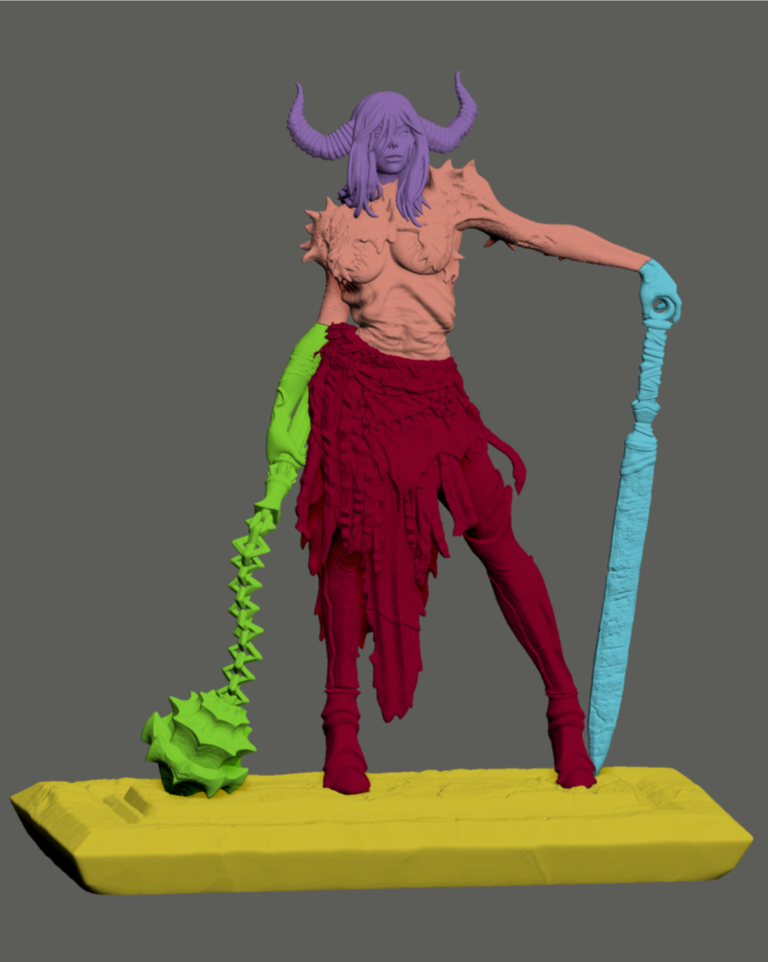 Demon Woman - 75mm 3D STL Model