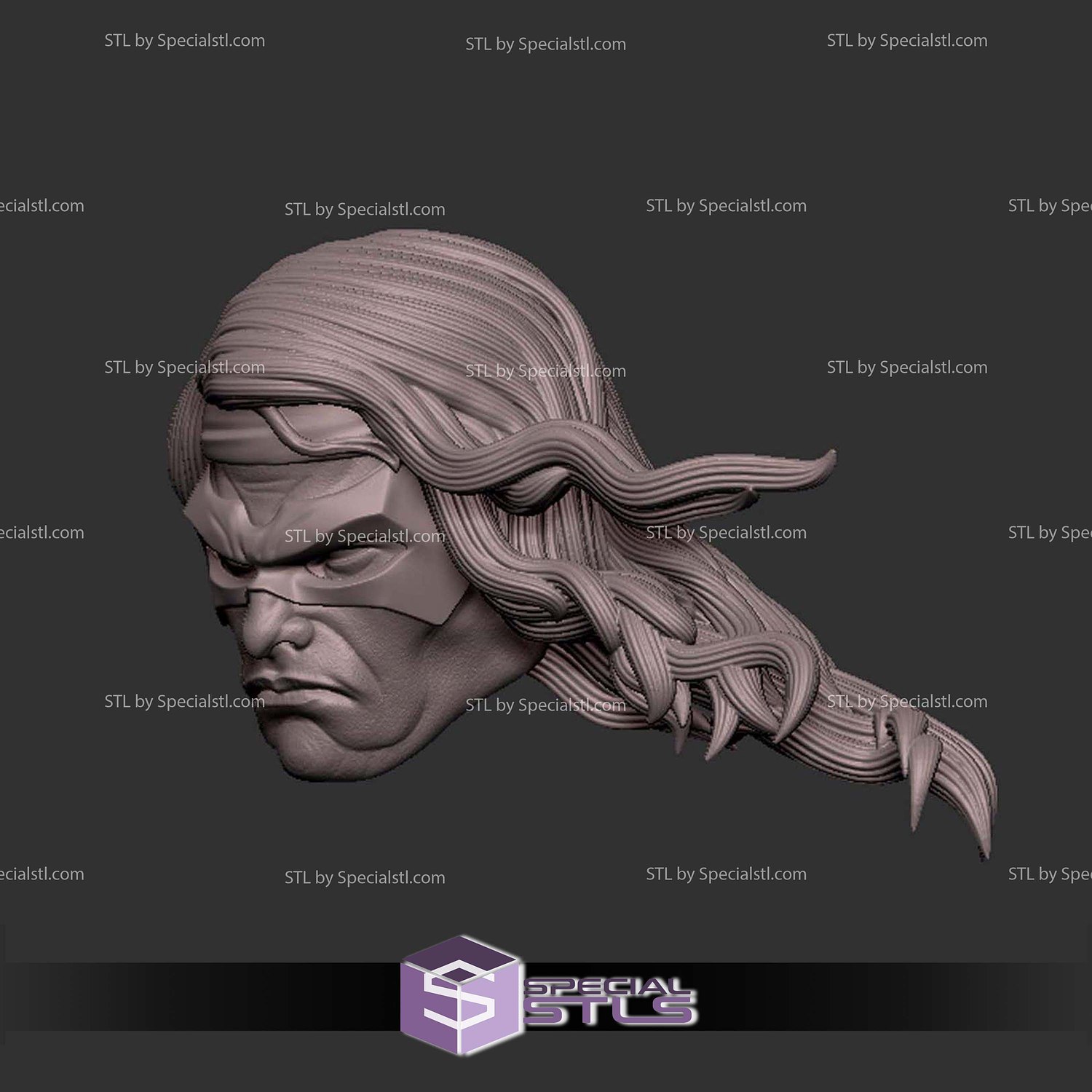 Custom Head STL Warpath X Men 3D Model — view 2