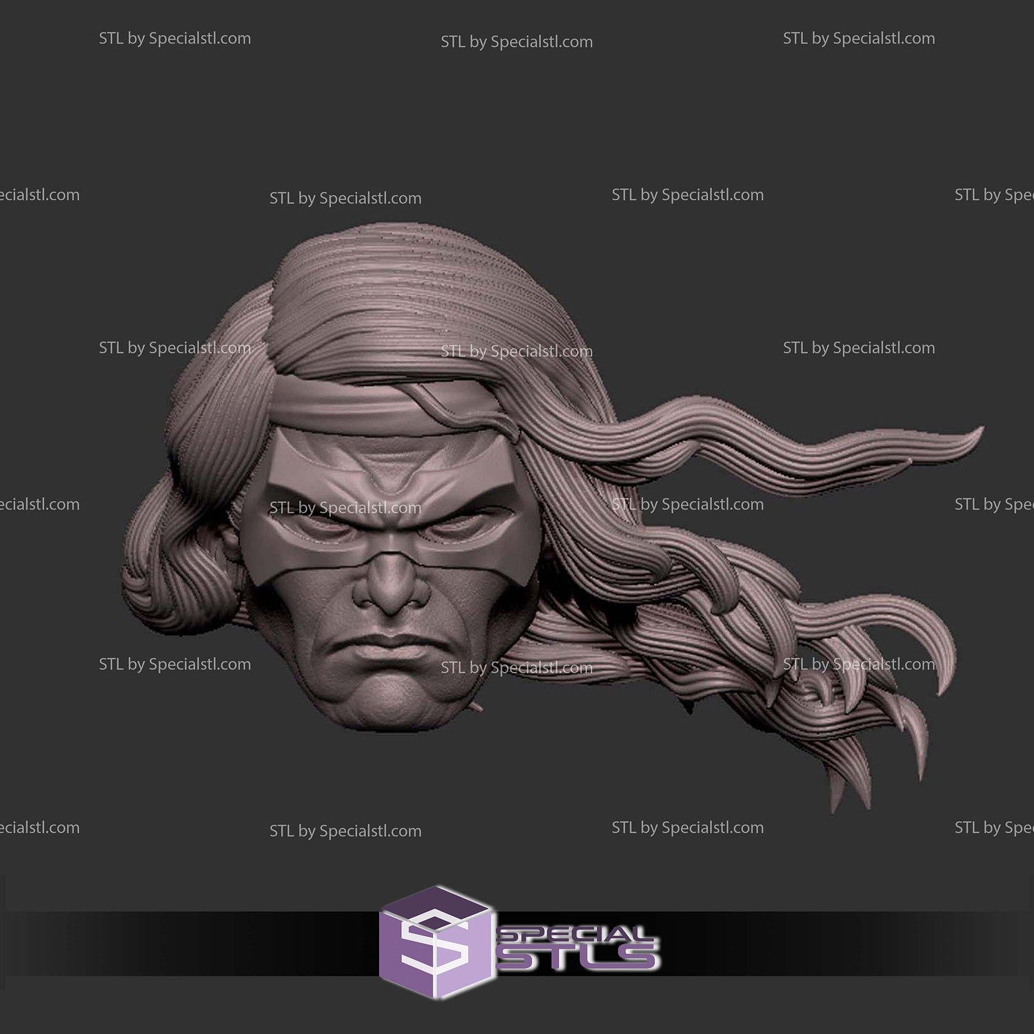 Custom Head STL Warpath X Men 3D Model — view 3