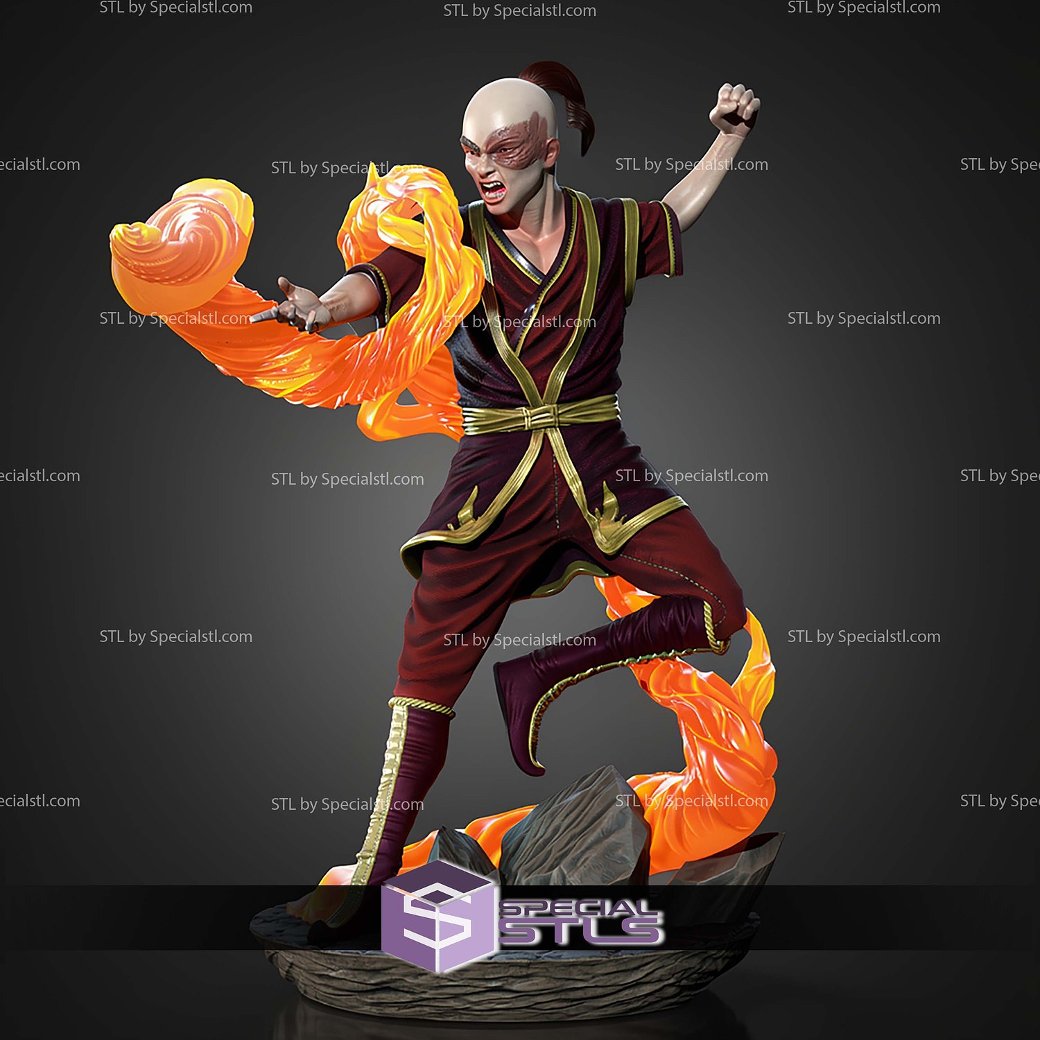 Zuko Avatar The Last Airbender 200mm STL Files 3D Model — view 3