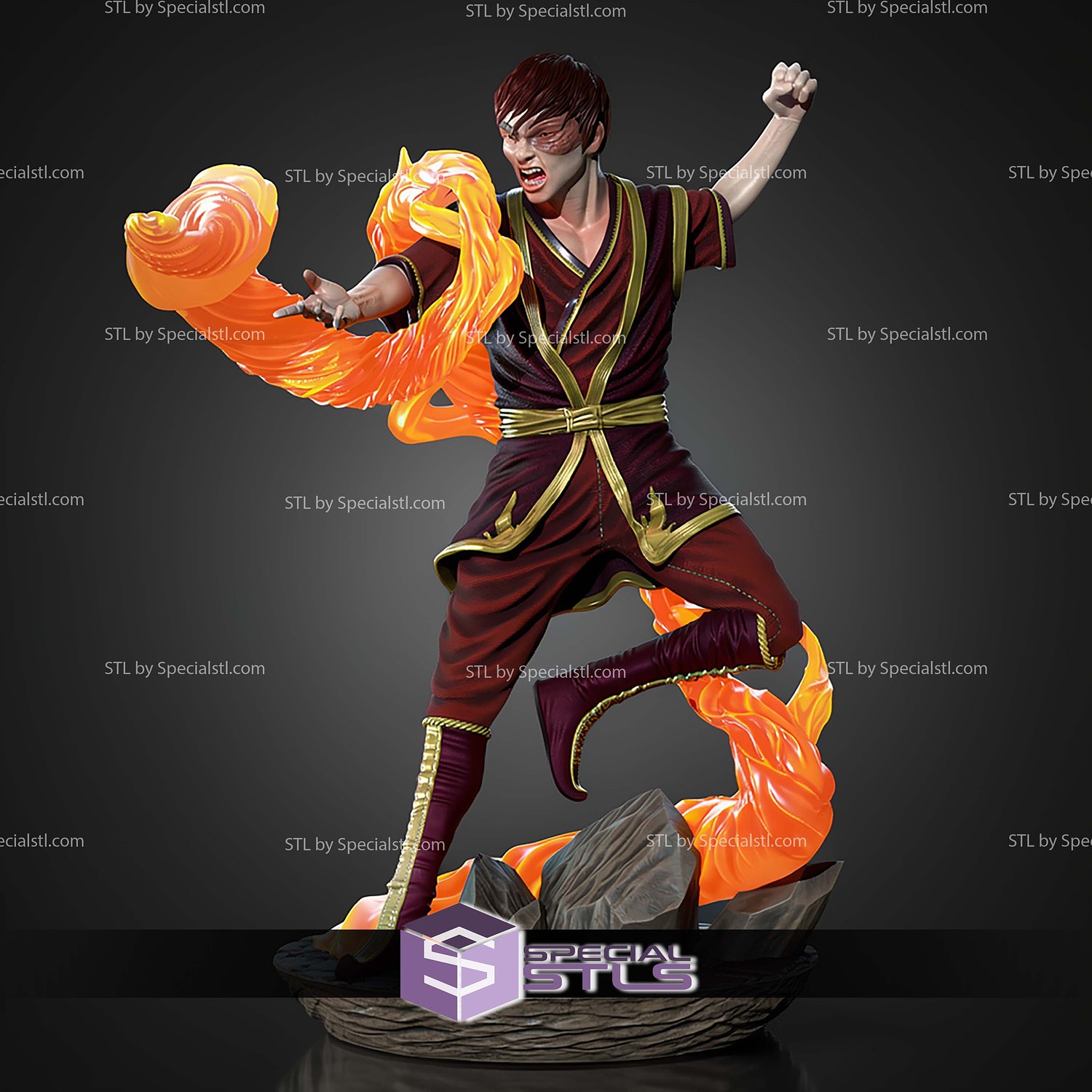 Zuko Avatar The Last Airbender 200mm STL Files 3D Model — view 6