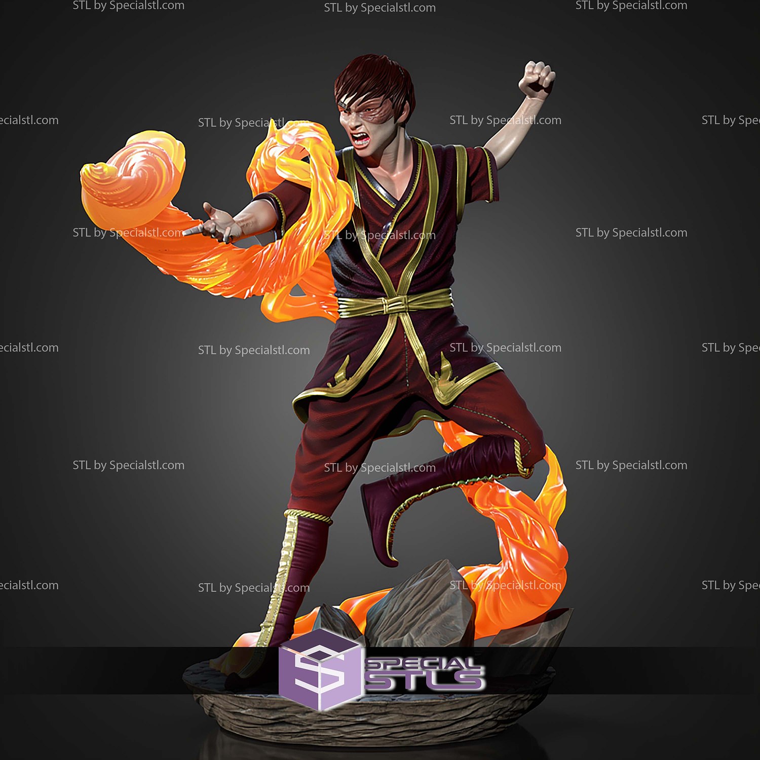 Zuko Avatar The Last Airbender 200mm STL Files 3D Model — view 7