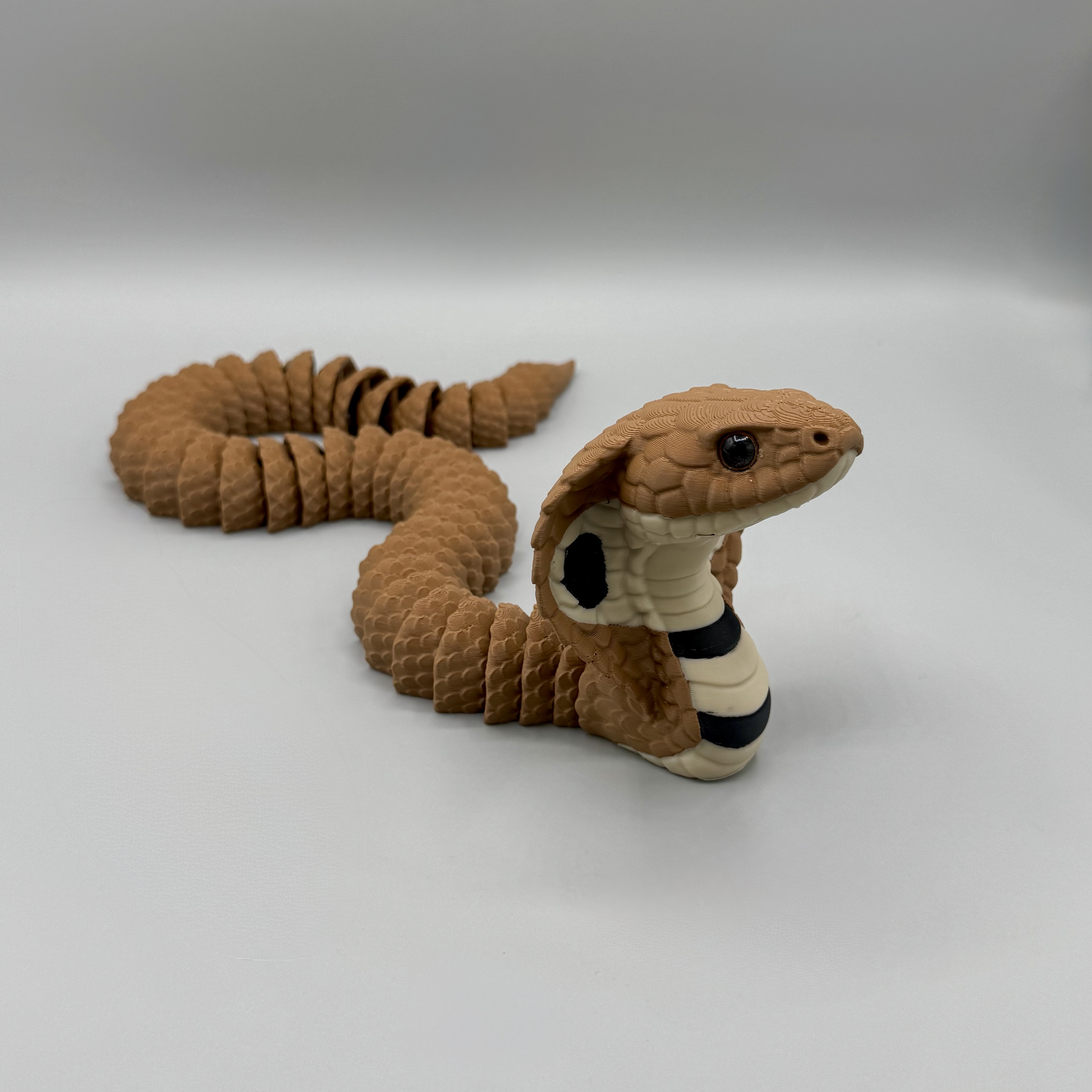 Articulated Cobra snake | Pre-Painted + Optional 8mm Glass Eye Version 3D STL Model — view 3