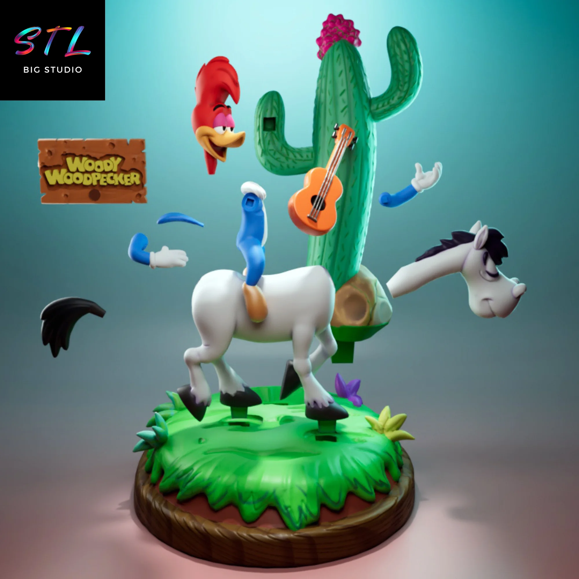 Woody Woodpecker STL | 3D Printable Figure | Classic Cartoon Model — view 2