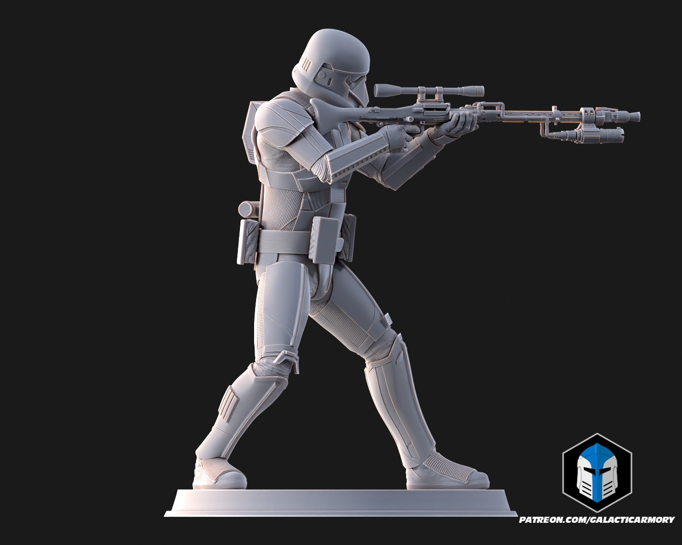 Death Trooper Figurine - Pose 3 - 3D Print Files STL Model