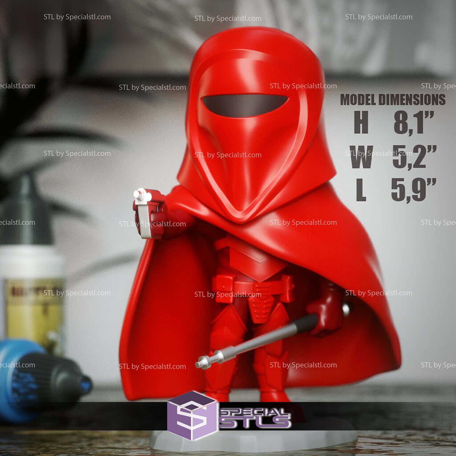 Chibi STL Collection Imperial Guard 3D Model — view 2