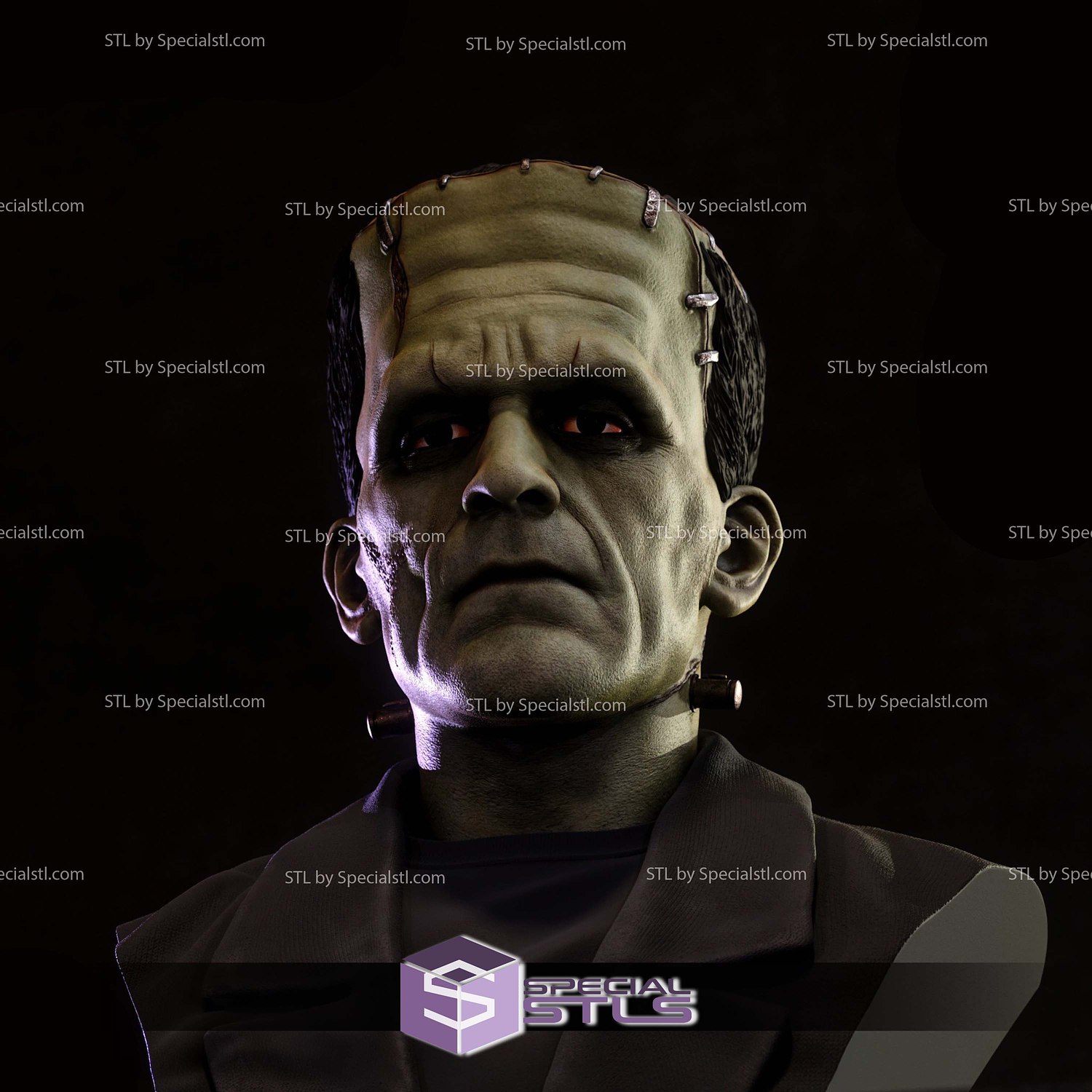 Frankenstein 220mm Bust STL Files 3D Model — view 6