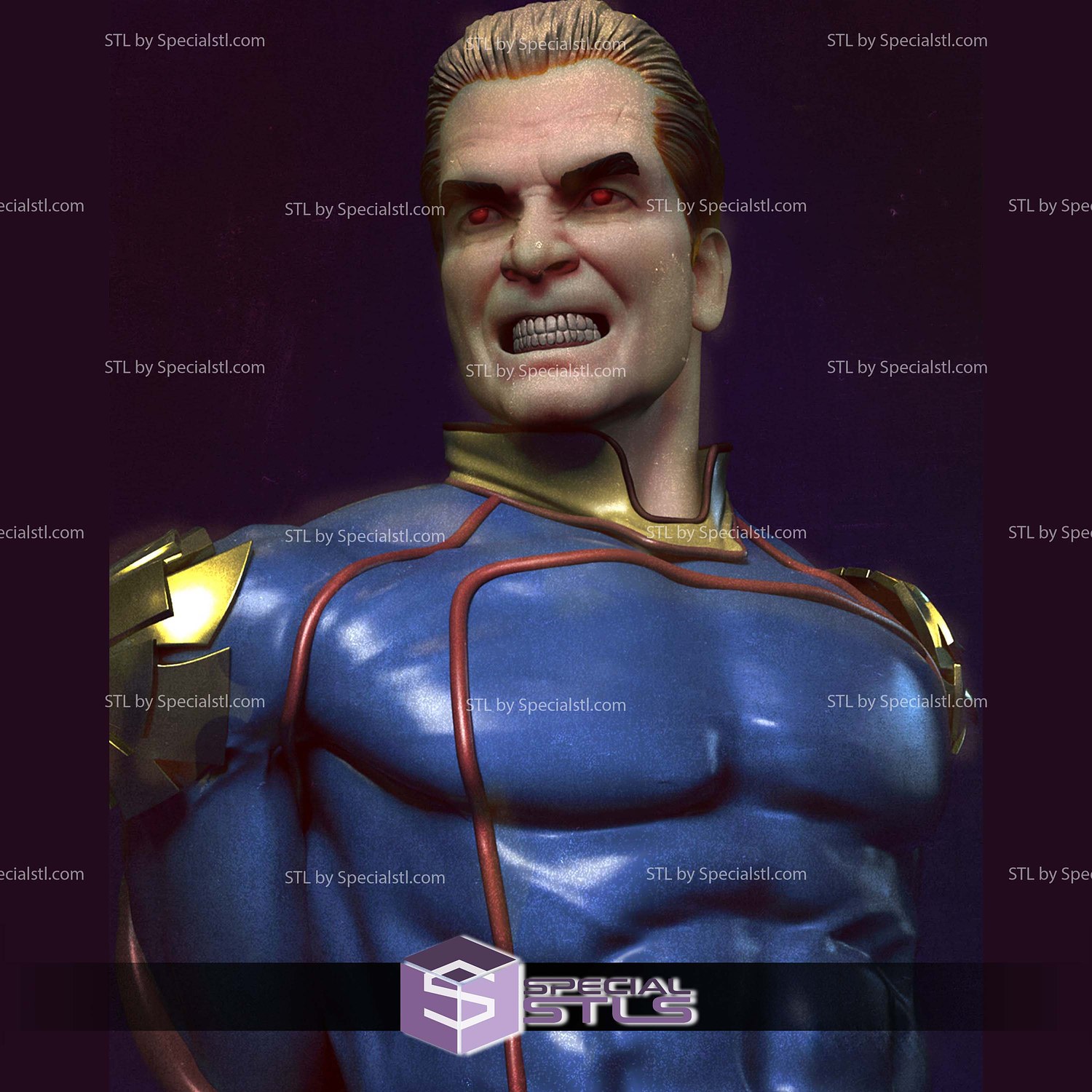 Homelander Angry Bust 3D Printer Files STL Model — view 2