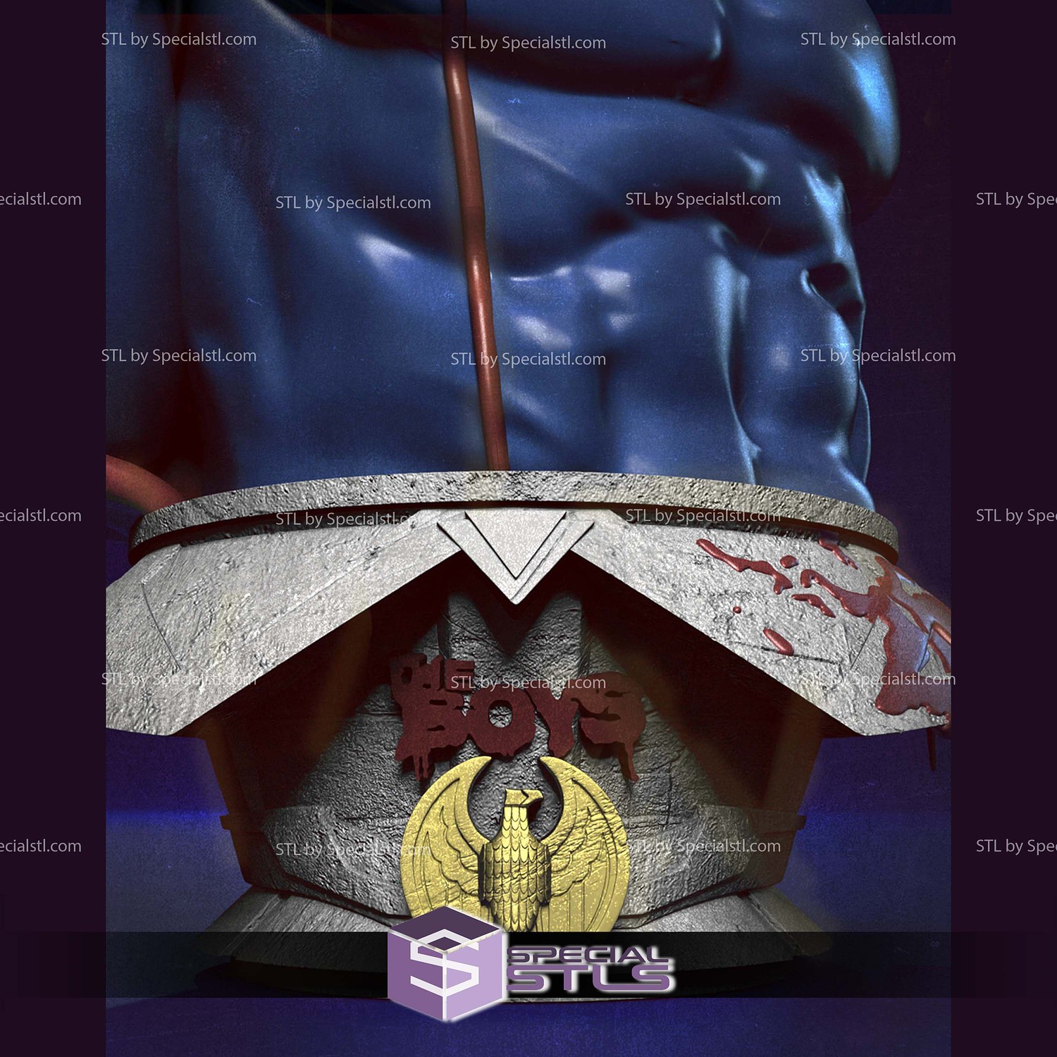Homelander Angry Bust 3D Printer Files STL Model — view 5