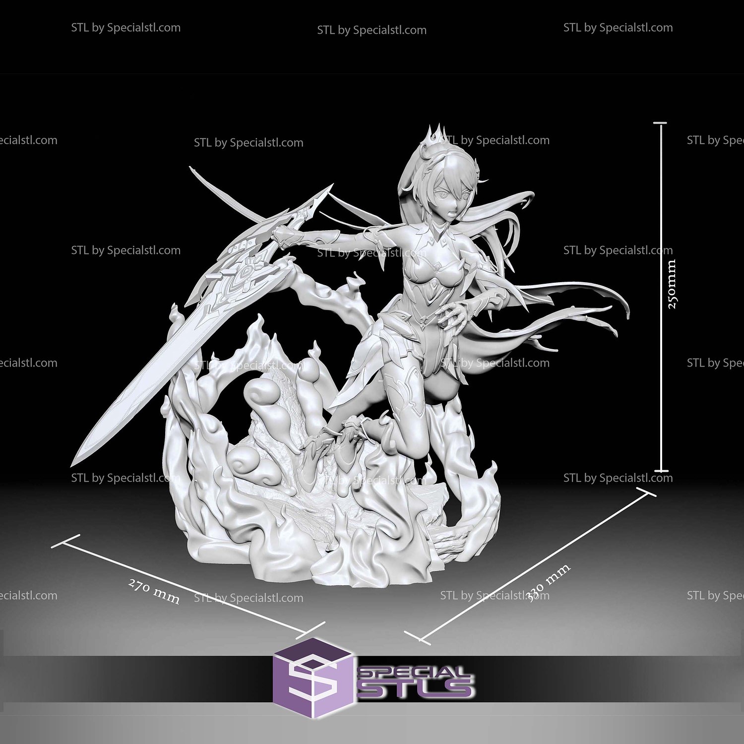 Herrscher of Flamescion Kiana Kaslana STL Files 3D Model — view 2