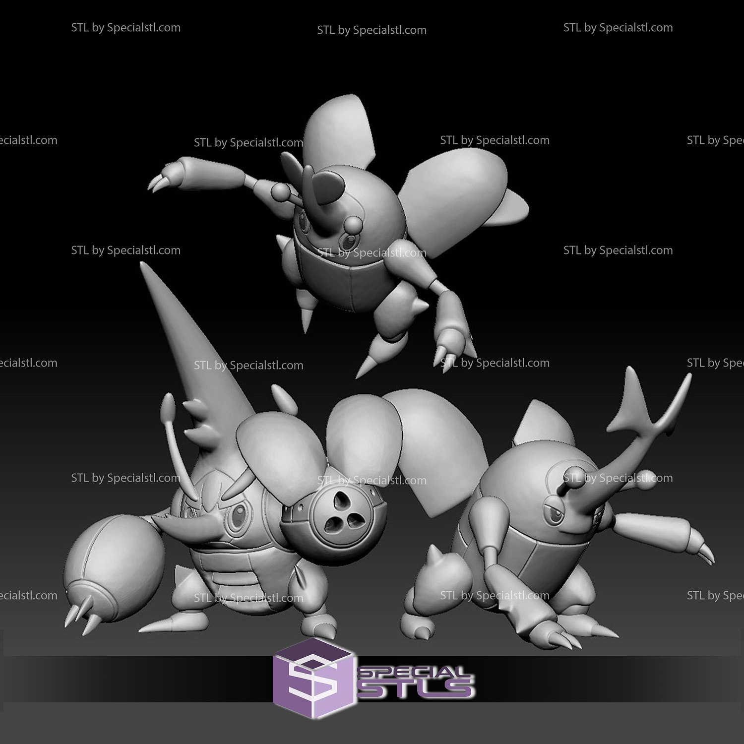 Pokemon STL Collection Heracross Mega Evolution 3D Model — view 2