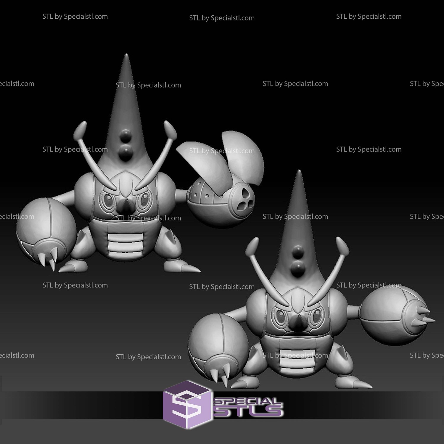 Pokemon STL Collection Heracross Mega Evolution 3D Model — view 3