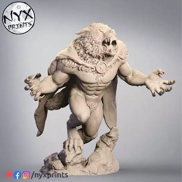 Lycaon of Arcadia - Werewolf -with cape- 3D STL Model