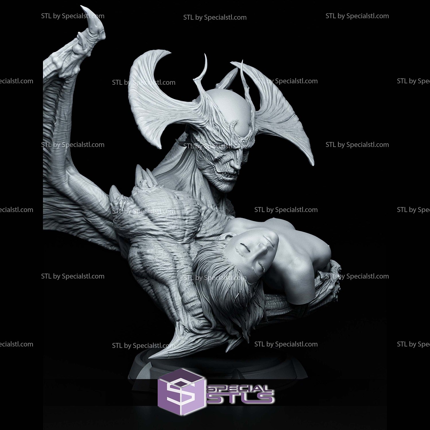 Devilman Bust 203mm STL Files 3D Model — view 2