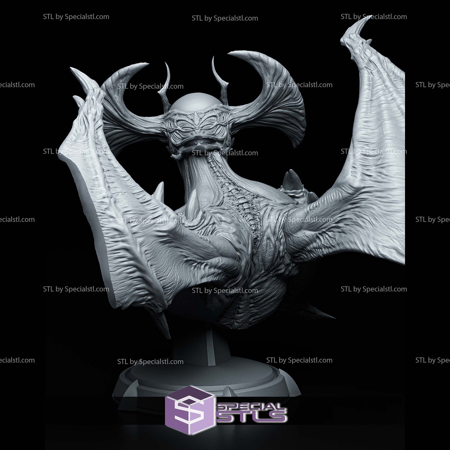Devilman Bust 203mm STL Files 3D Model — view 3