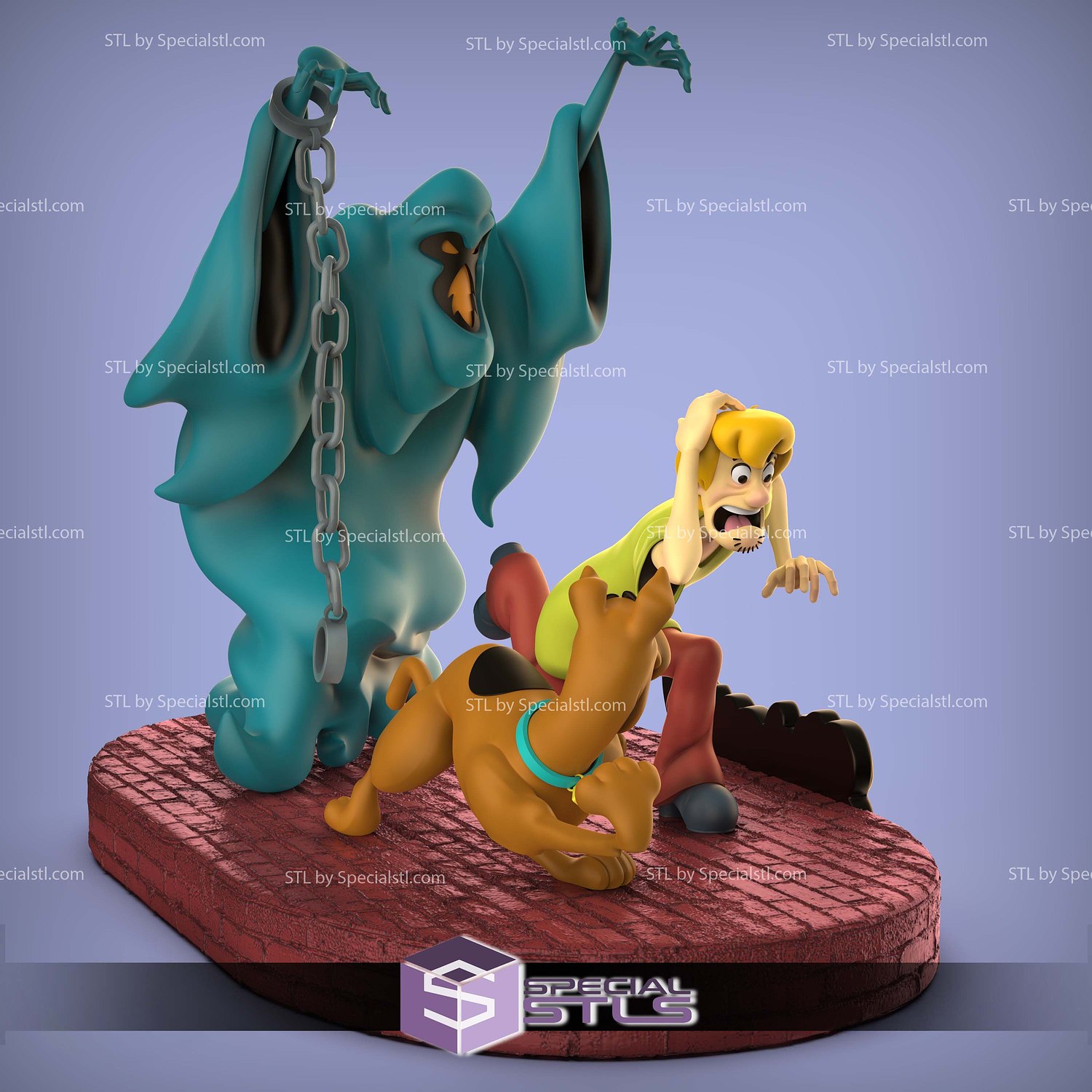 Halloween Scooby Doo and Shaggy Sculptures 3D Printing STL Model — view 2
