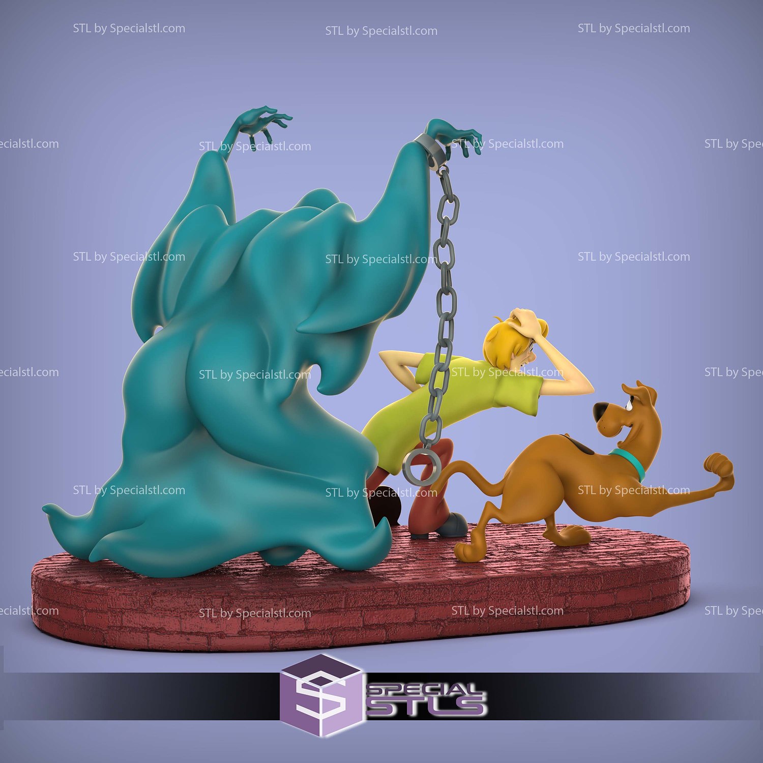 Halloween Scooby Doo and Shaggy Sculptures 3D Printing STL Model — view 3