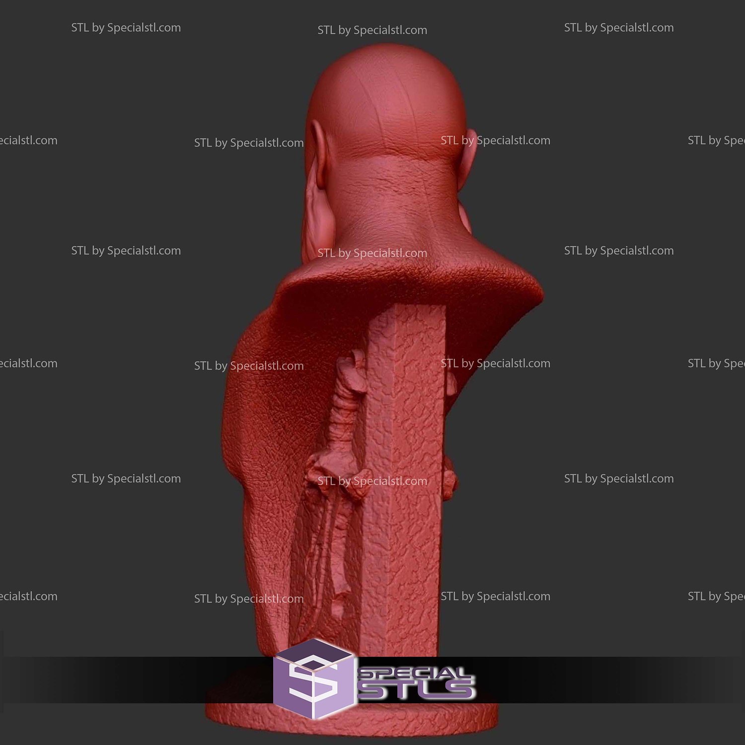 Basic STL - Kratos Bust 3D Model — view 5