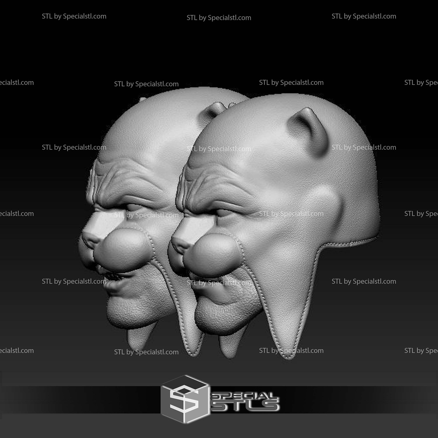 Custom Head STL Wildcat DC 3D Model — view 2