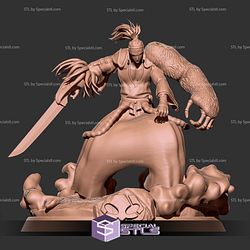 Renji Abarai Bleach Bankai Digital Sculpture 3D STL Model