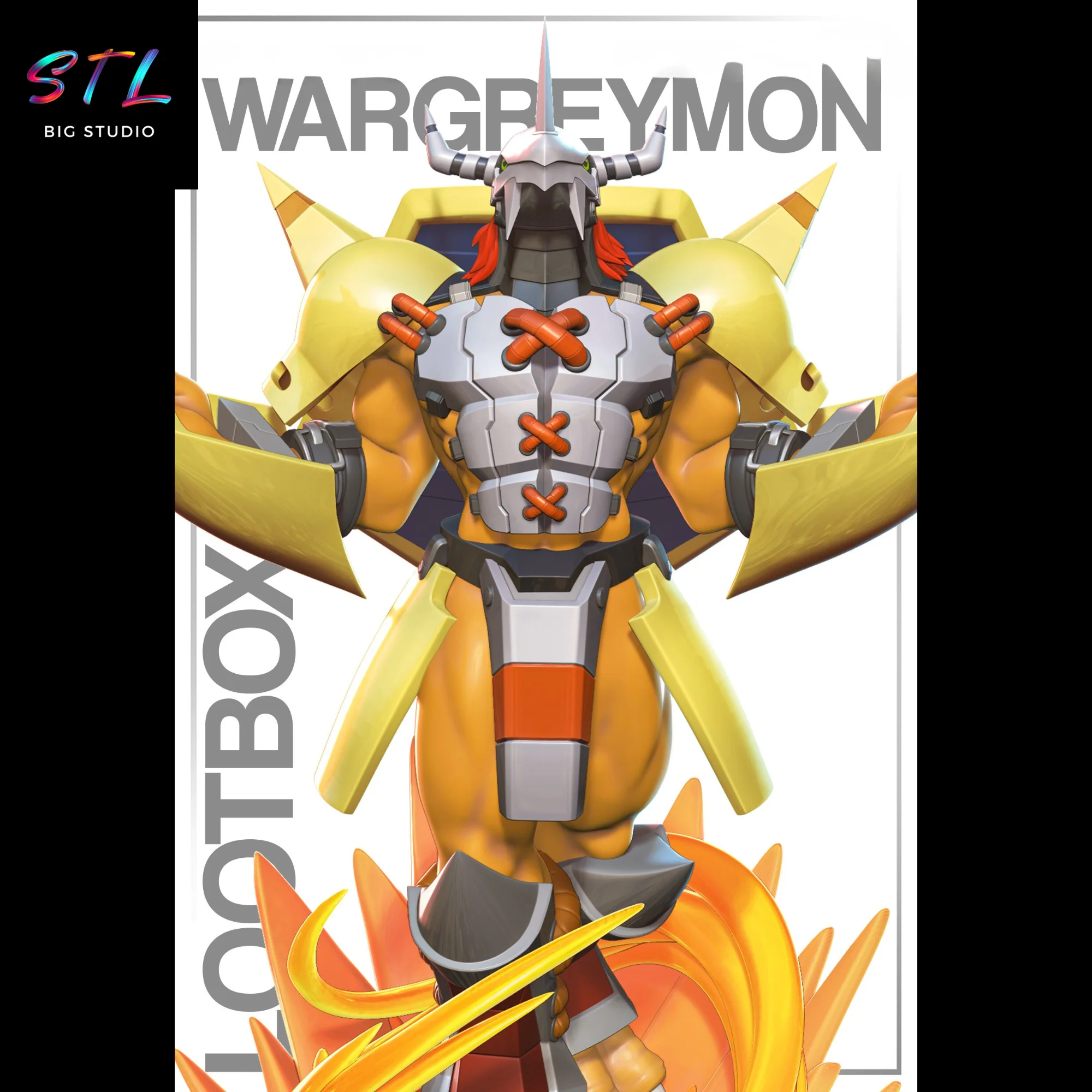 WarGreymon STL | Digimon | 3D Printable Figure Model