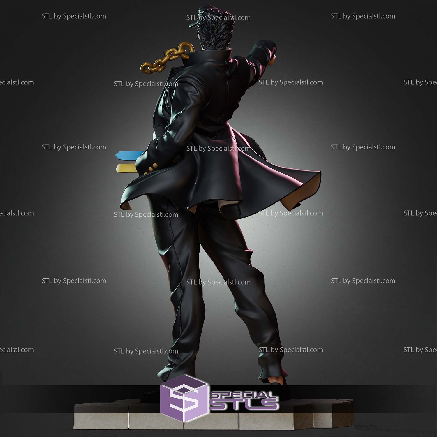 Jotaro Kujo Pointing Sculptures 3D Printing STL Model — view 6