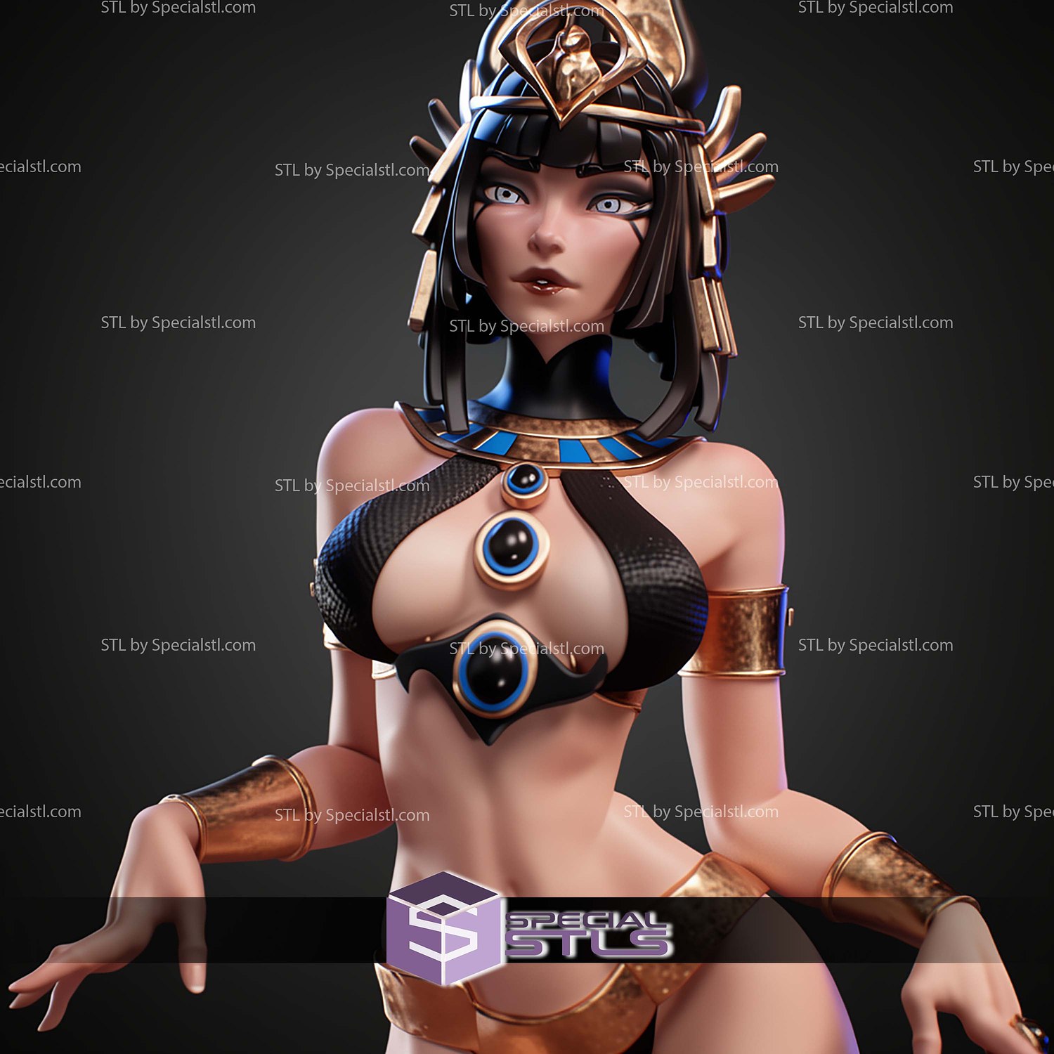 Nephira Pharaoh Summoner Sexy STL Files 3D Model — view 5