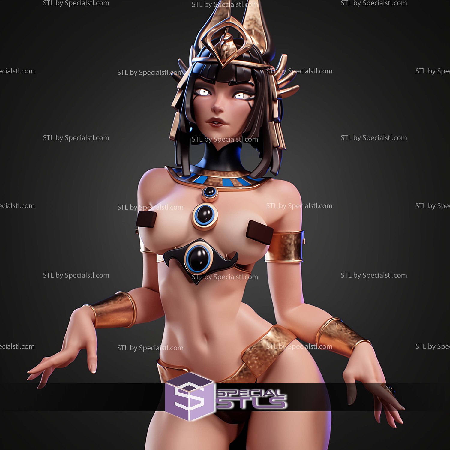 Nephira Pharaoh Summoner Sexy STL Files 3D Model — view 7