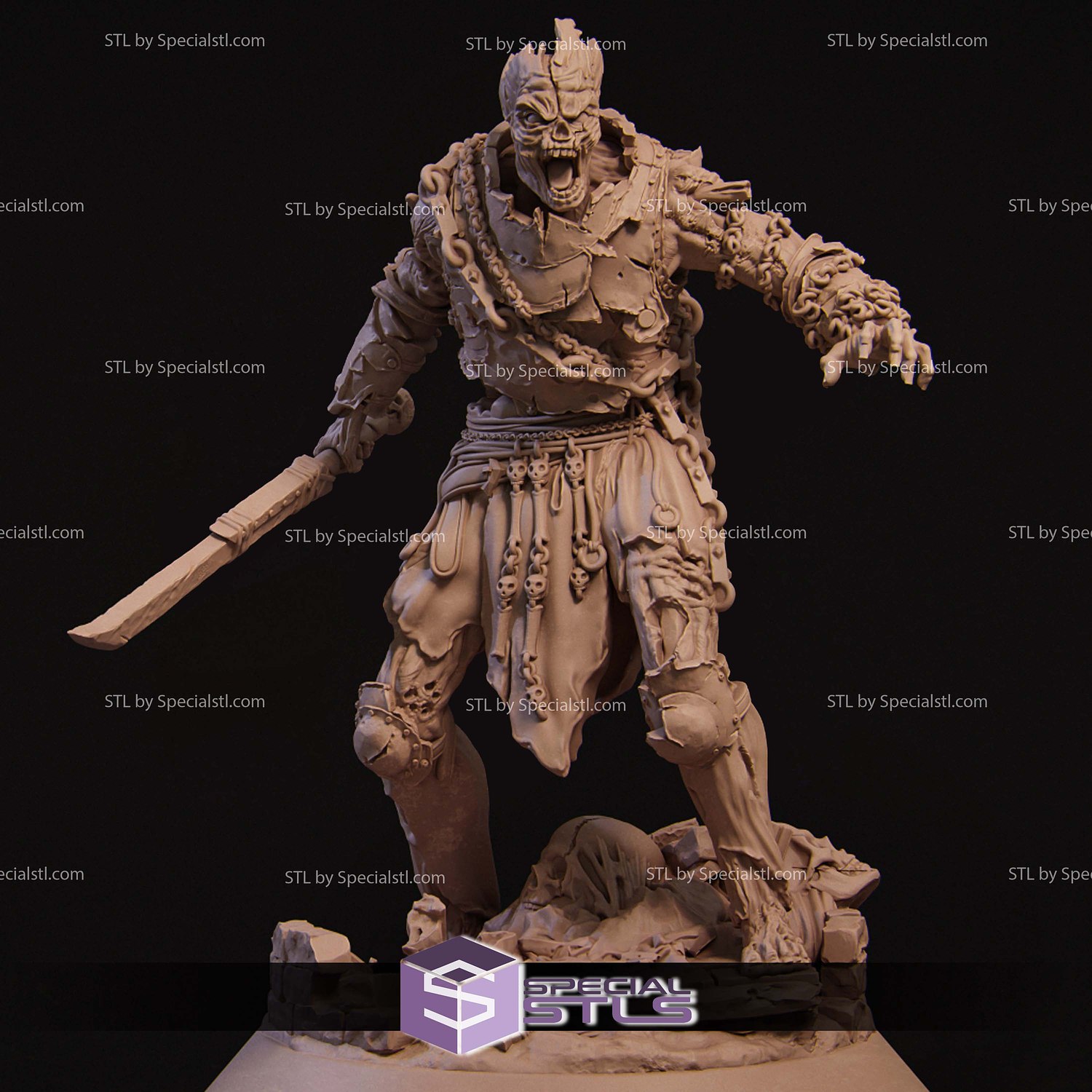 Undead Fighter 3D Printer Files STL Model — view 4