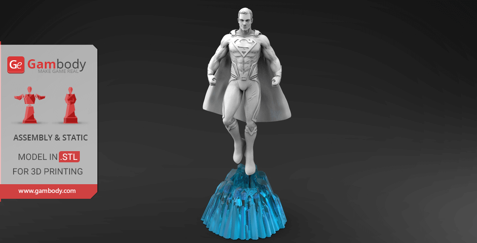 Superman 3D Printing Miniature | Assembly STL Model