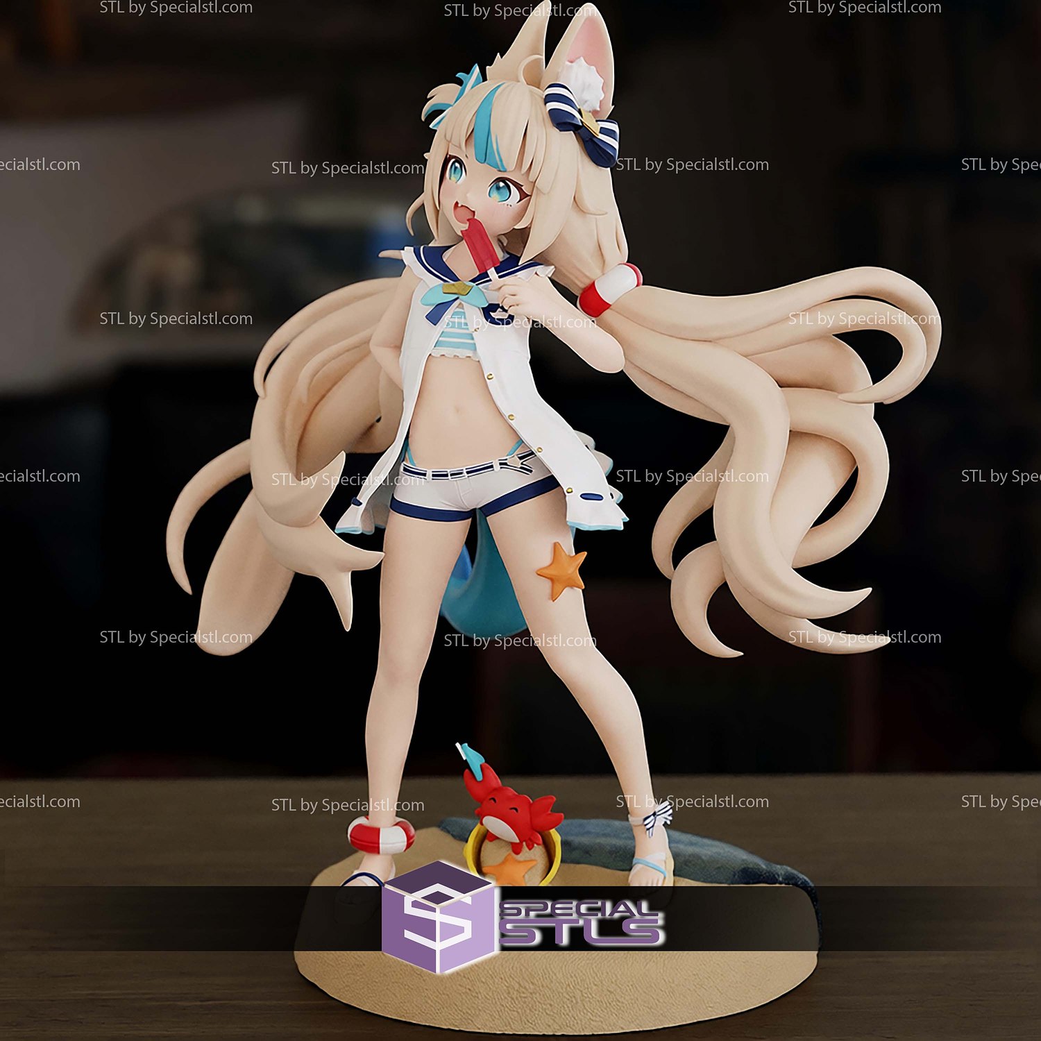 Sameko Saba Vtuber STL Files 3D Model — view 5