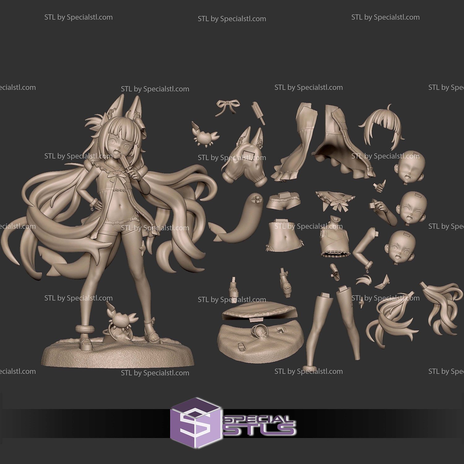 Sameko Saba Vtuber STL Files 3D Model — view 6