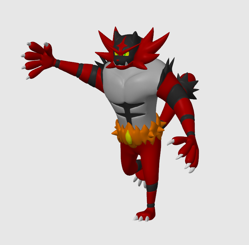 Incineroar Pokemon 3D STL Model