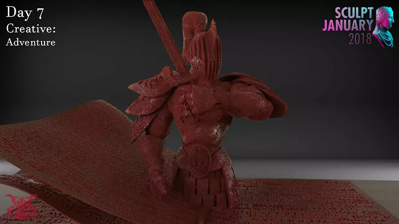 Stylized Fantasy Knight Timelapse and Model 3D ZTL Model