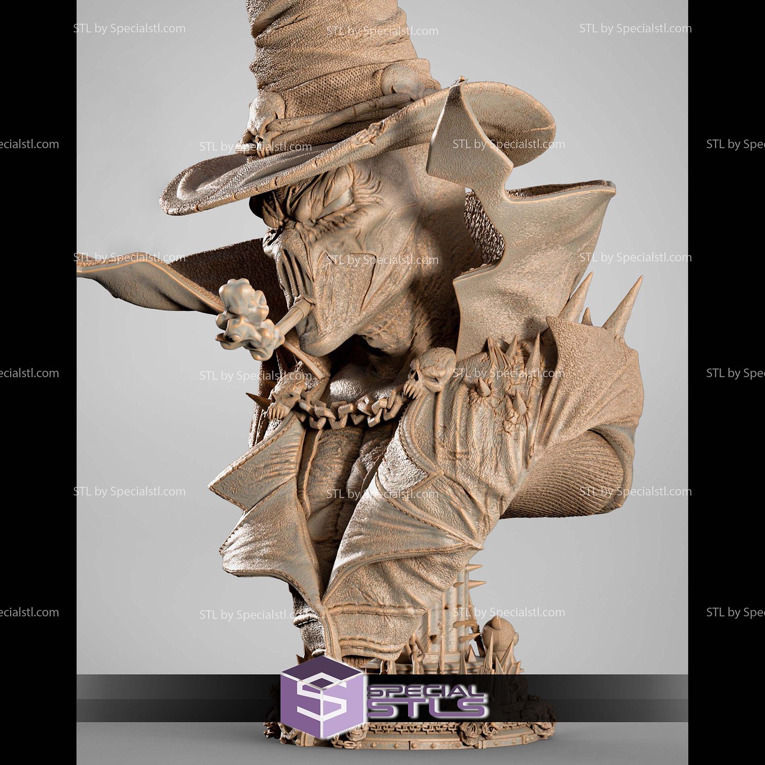 Gunslinger Spawn Portrait Bust Sculptures 3D Printing STL Model — view 3