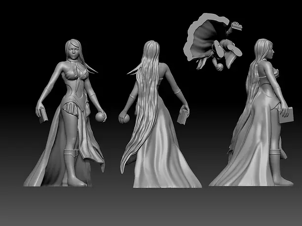 Sorceress   witch enchantress character for Dungeons and Dragons 3D STL Model