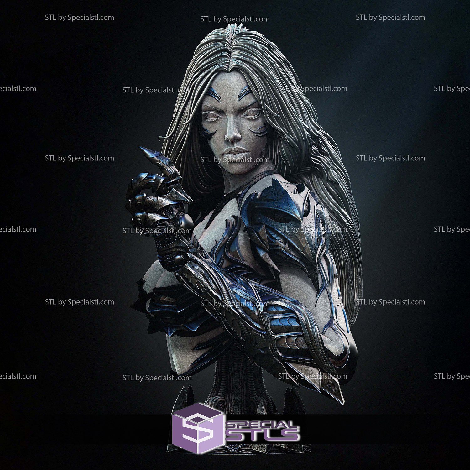 Witchblade 2024 Bust 3D Printer Files STL Model — view 4