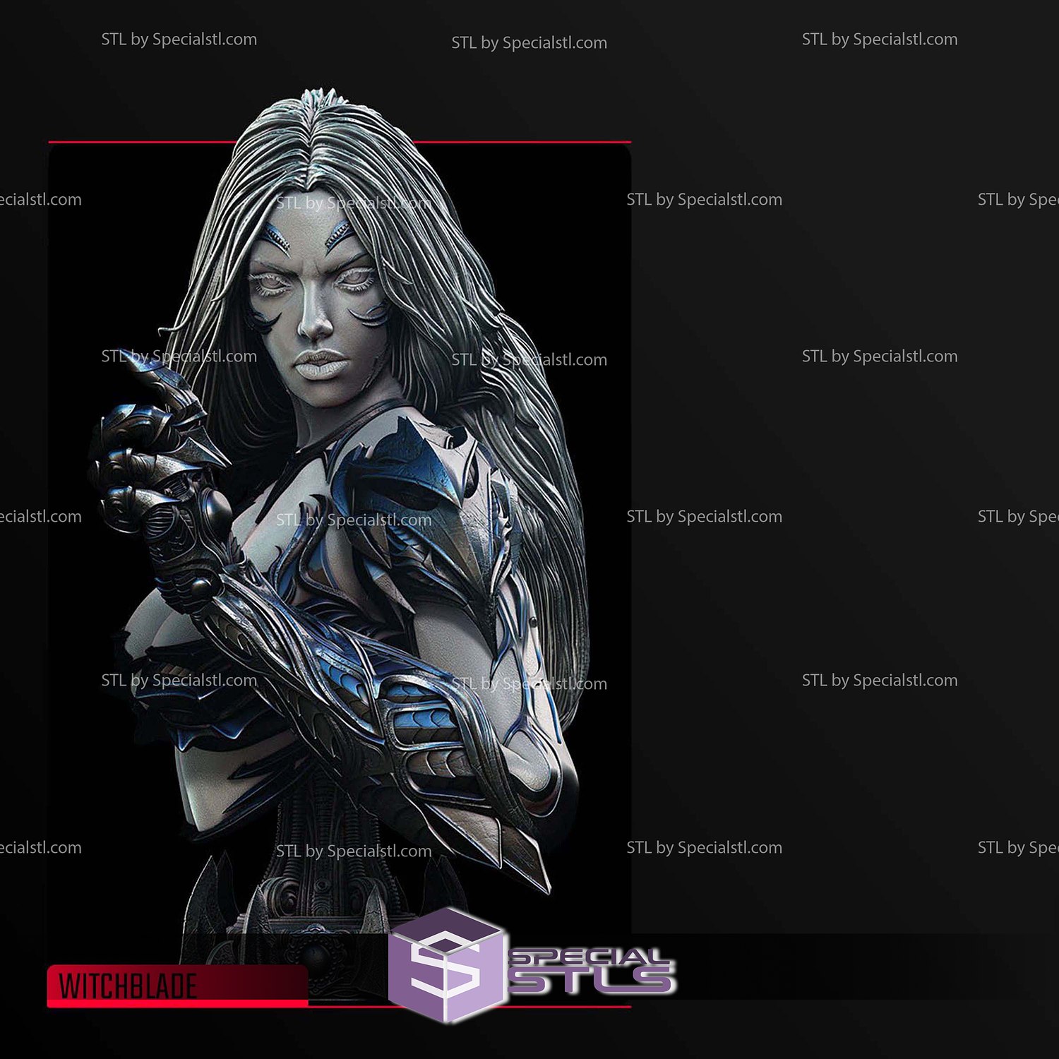Witchblade 2024 Bust 3D Printer Files STL Model — view 7