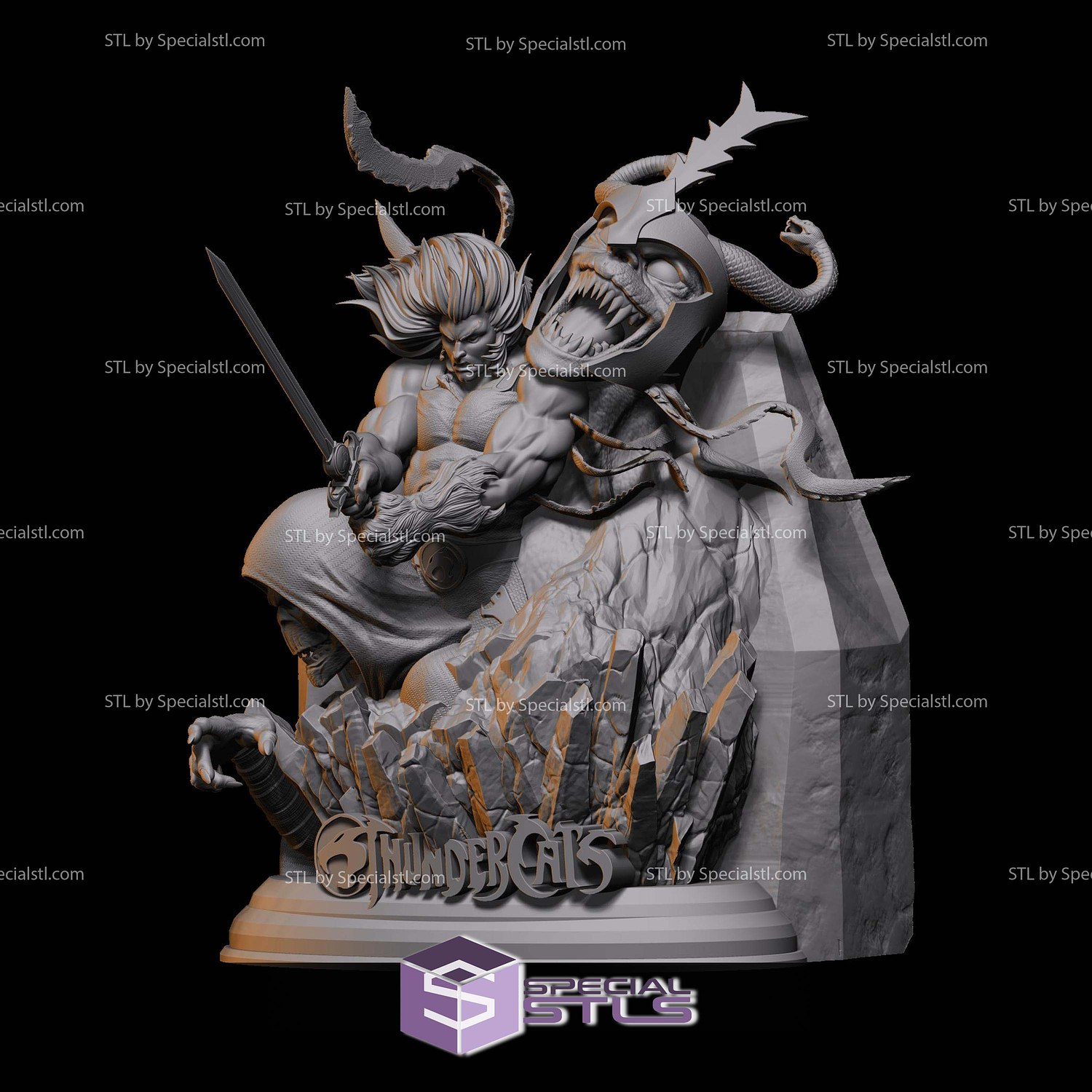 Thundercats Diorama Mumm Ra and Lion O STL Files 3D Model — view 5