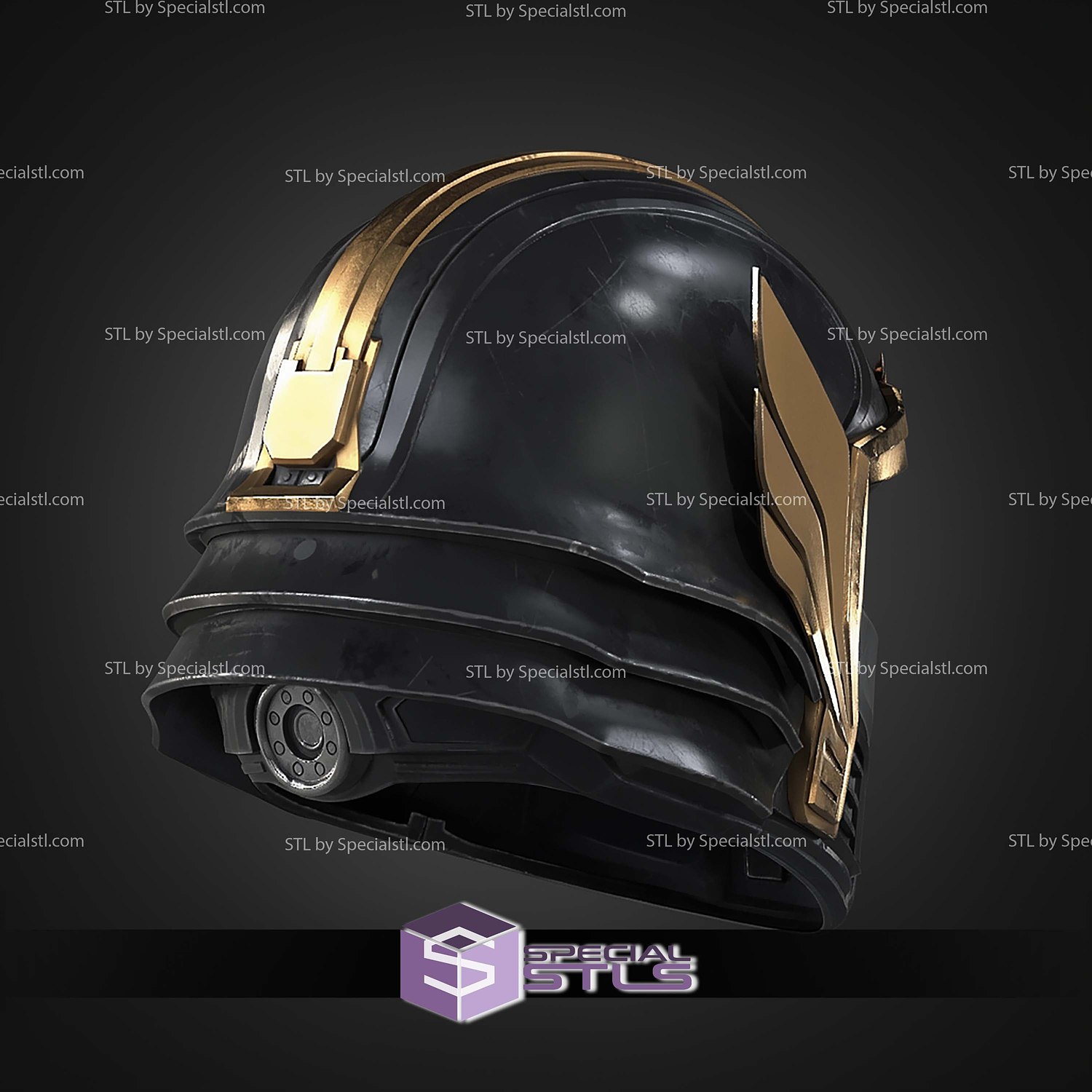 Cosplay STL Files Hell Divers 2 Mountain Scaled Helmet 3D Model — view 4