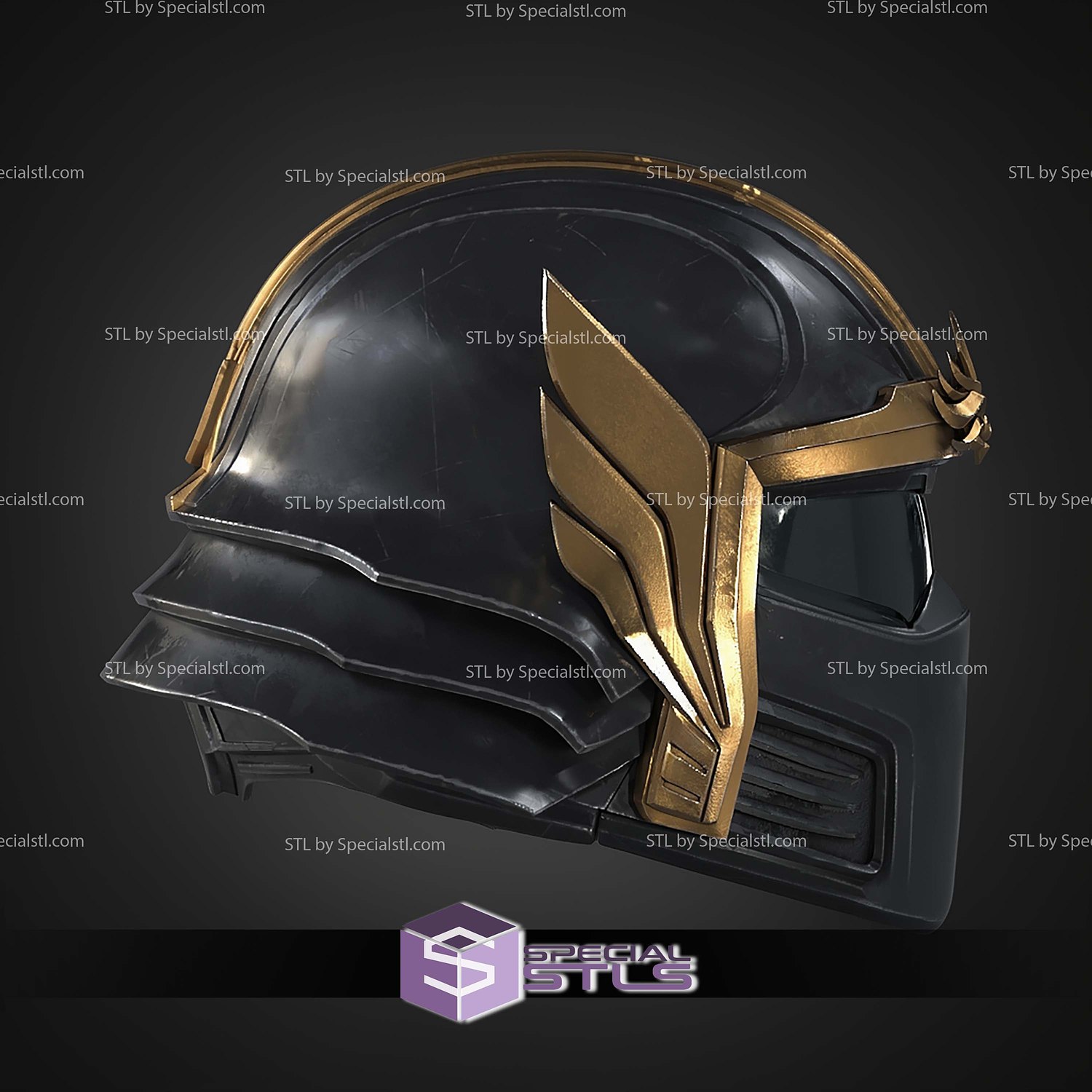 Cosplay STL Files Hell Divers 2 Mountain Scaled Helmet 3D Model — view 7