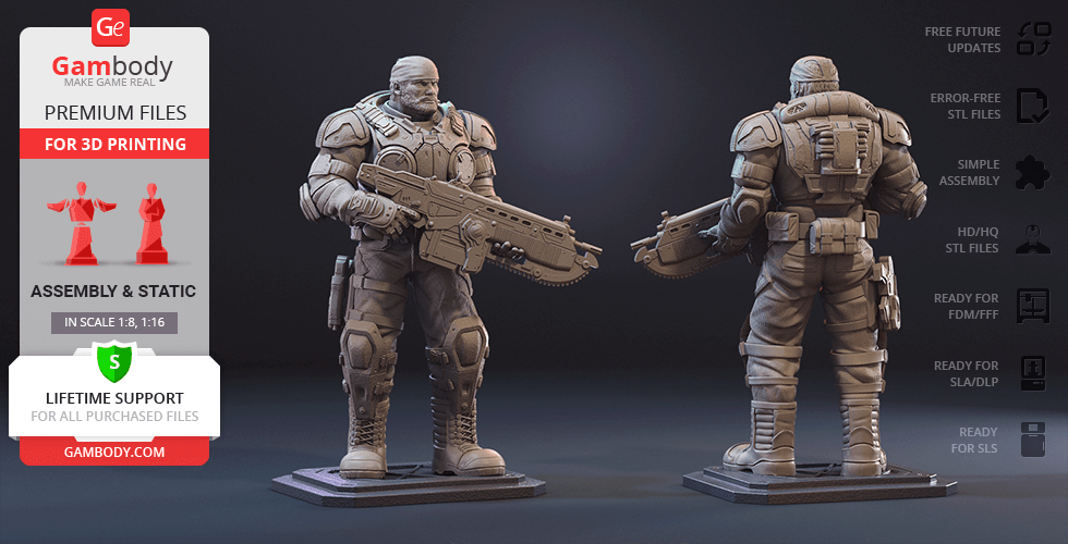 Marcus Fenix 3D Printer Files | Assembly STL Model