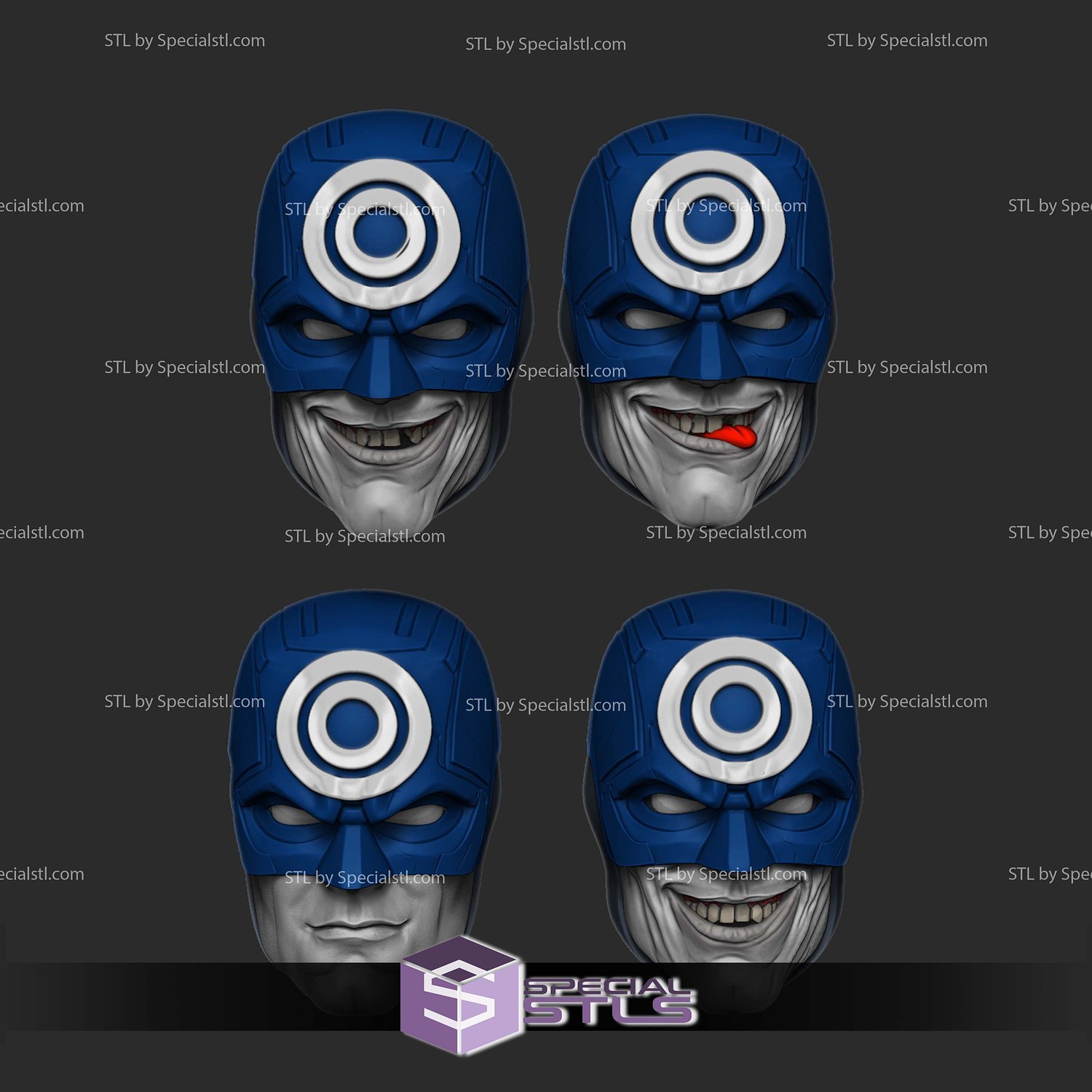 Custom Figure STL Bullseye Head and Armor 3D Model — view 2