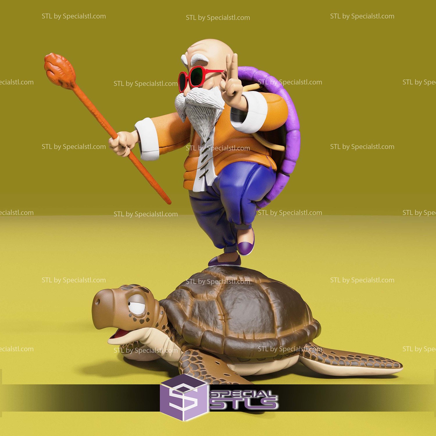 Master Roshi Hi on Turtle 3D Printer Files STL Model — view 2