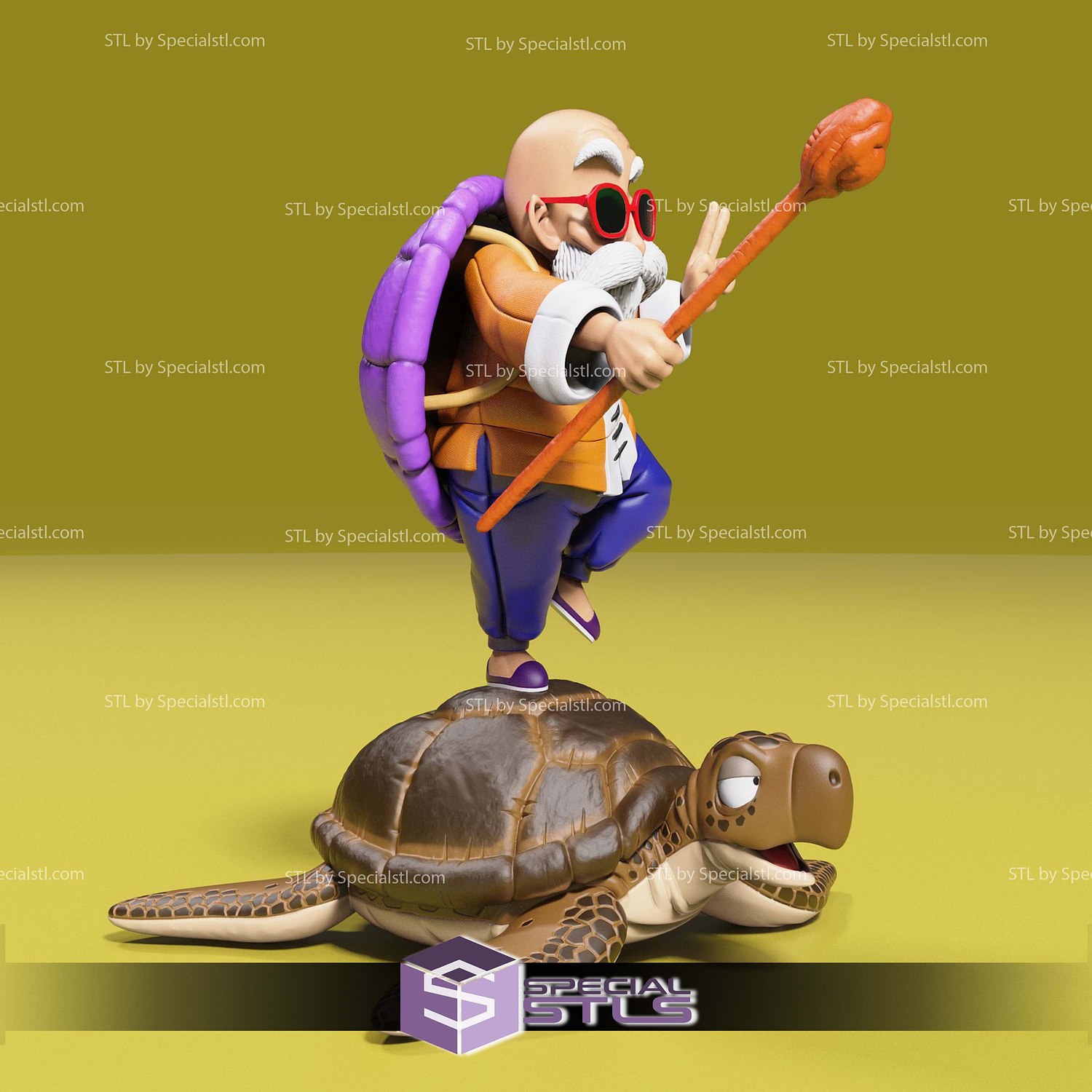Master Roshi Hi on Turtle 3D Printer Files STL Model — view 5
