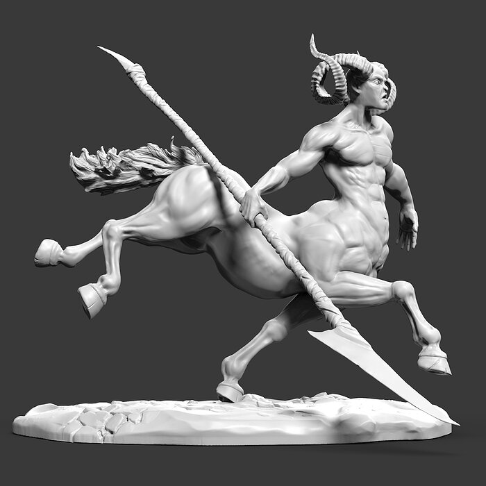 Centaur hight poly model 3d print FBX Model — view 2